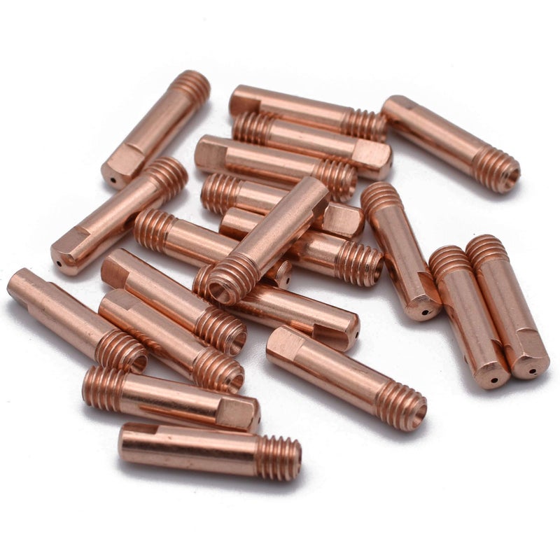 GZTIGWELD 20pk طرف الاتصال.023 ''و 0.6 مللي متر M6x25mm ملحق نحاسي لشعلة اللحام MB-15AK MIG/MAG - Image 1